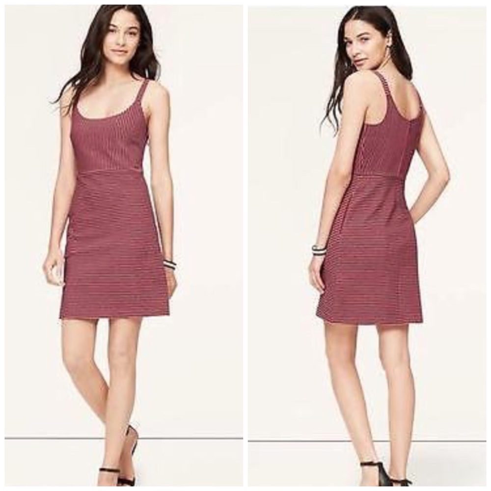 Loft Mixed Ottoman Striped Tank Dress